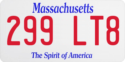MA license plate 299LT8