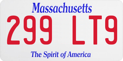 MA license plate 299LT9