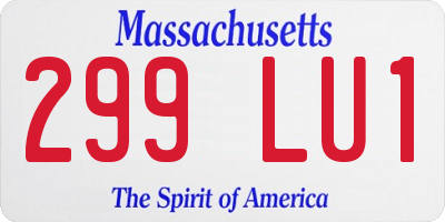 MA license plate 299LU1