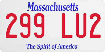 MA license plate 299LU2
