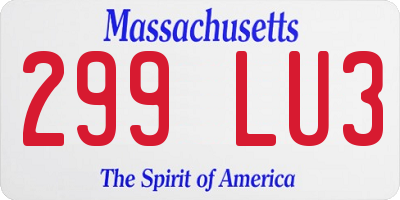 MA license plate 299LU3