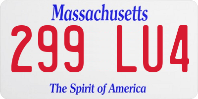 MA license plate 299LU4