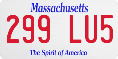 MA license plate 299LU5