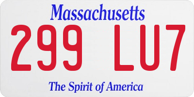 MA license plate 299LU7
