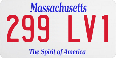 MA license plate 299LV1
