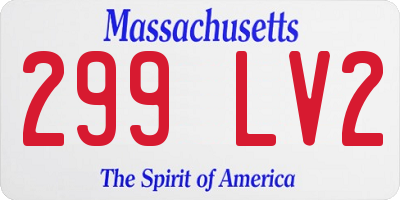 MA license plate 299LV2