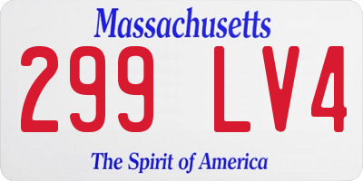 MA license plate 299LV4