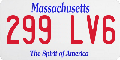 MA license plate 299LV6