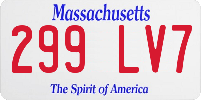 MA license plate 299LV7