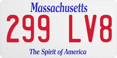 MA license plate 299LV8