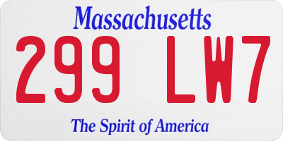 MA license plate 299LW7