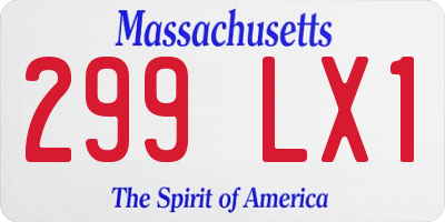 MA license plate 299LX1