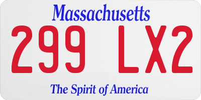 MA license plate 299LX2