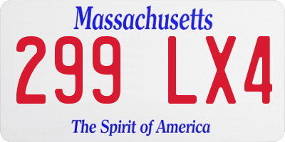 MA license plate 299LX4