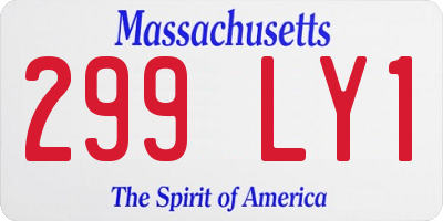 MA license plate 299LY1