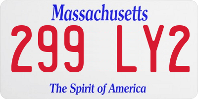 MA license plate 299LY2