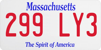 MA license plate 299LY3