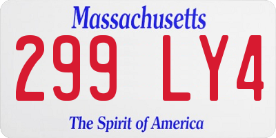 MA license plate 299LY4