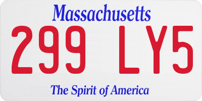 MA license plate 299LY5