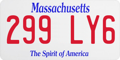 MA license plate 299LY6