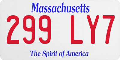 MA license plate 299LY7
