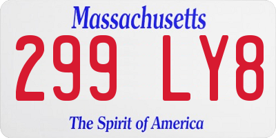 MA license plate 299LY8