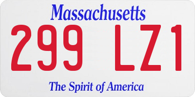 MA license plate 299LZ1