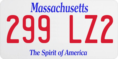 MA license plate 299LZ2