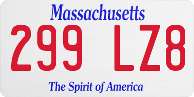MA license plate 299LZ8