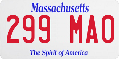 MA license plate 299MA0