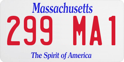 MA license plate 299MA1