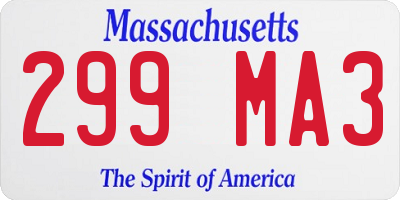 MA license plate 299MA3