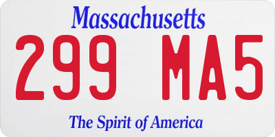 MA license plate 299MA5