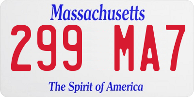 MA license plate 299MA7
