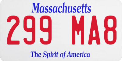 MA license plate 299MA8
