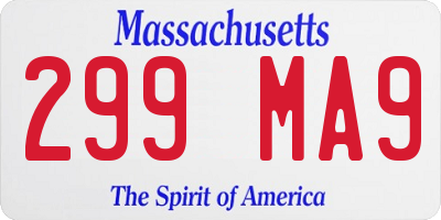 MA license plate 299MA9