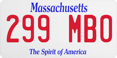 MA license plate 299MB0