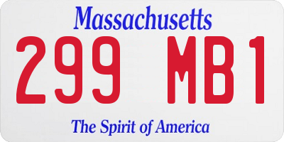 MA license plate 299MB1