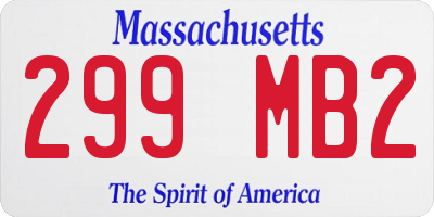 MA license plate 299MB2