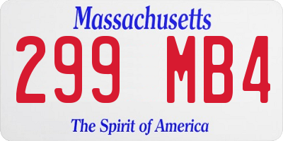 MA license plate 299MB4