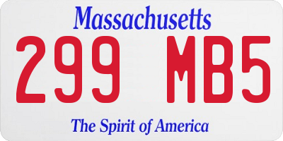 MA license plate 299MB5