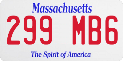MA license plate 299MB6