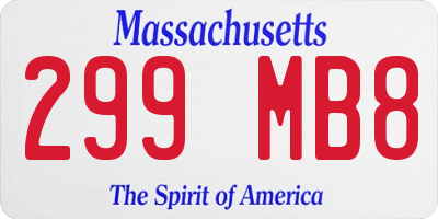 MA license plate 299MB8