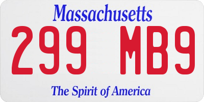 MA license plate 299MB9