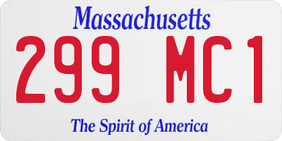 MA license plate 299MC1