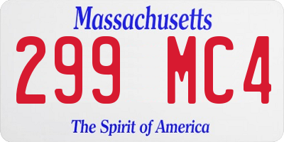 MA license plate 299MC4