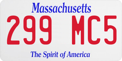 MA license plate 299MC5