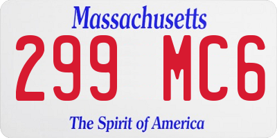 MA license plate 299MC6