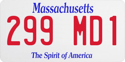 MA license plate 299MD1