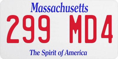 MA license plate 299MD4